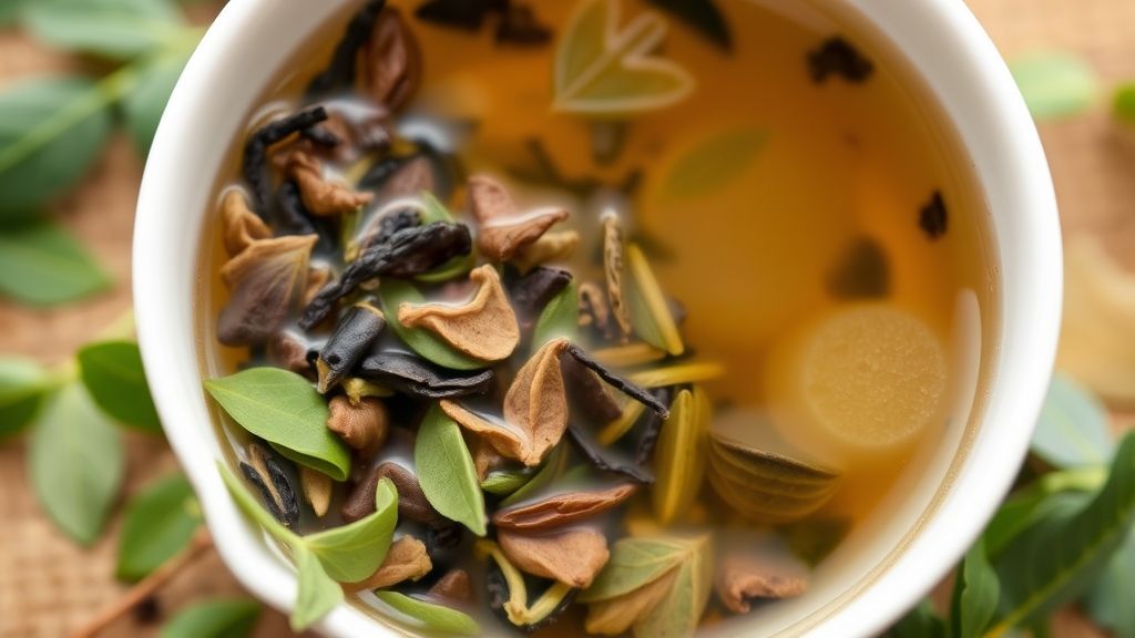 Blend of Black and Green Tea: A harmonious fusion of flavors in a steaming cup.