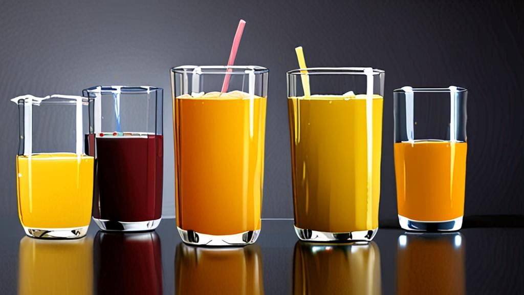 Illustrate the contrast between clear and pulpy apple juice, showcasing the concepts of homogeneous and heterogeneous mixtures.