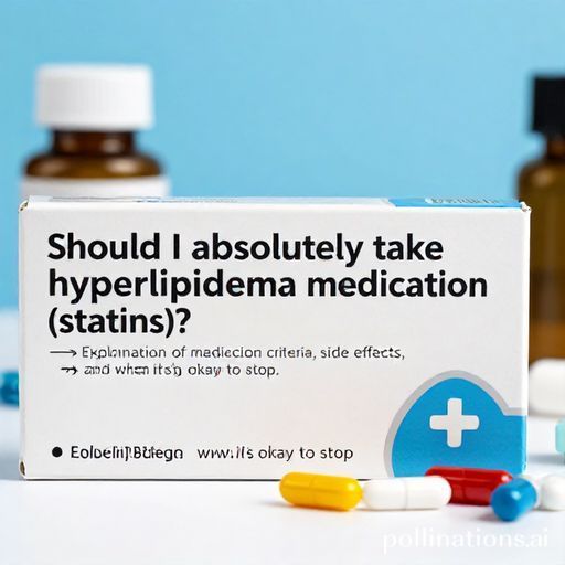 💊 고지혈증 약(스타틴)은 꼭 복용해야 할까?&rarr; 약 복용 기준, 부작용, 끊어도 되는 경우 설명