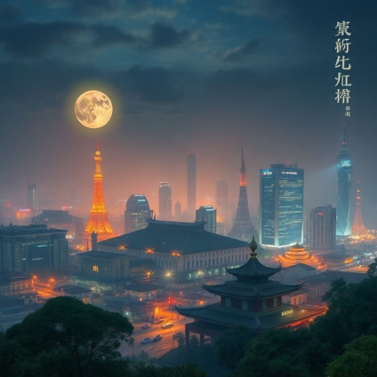 广州的璀璨夜景，高楼林立，车水马龙，等待发现的都市之美