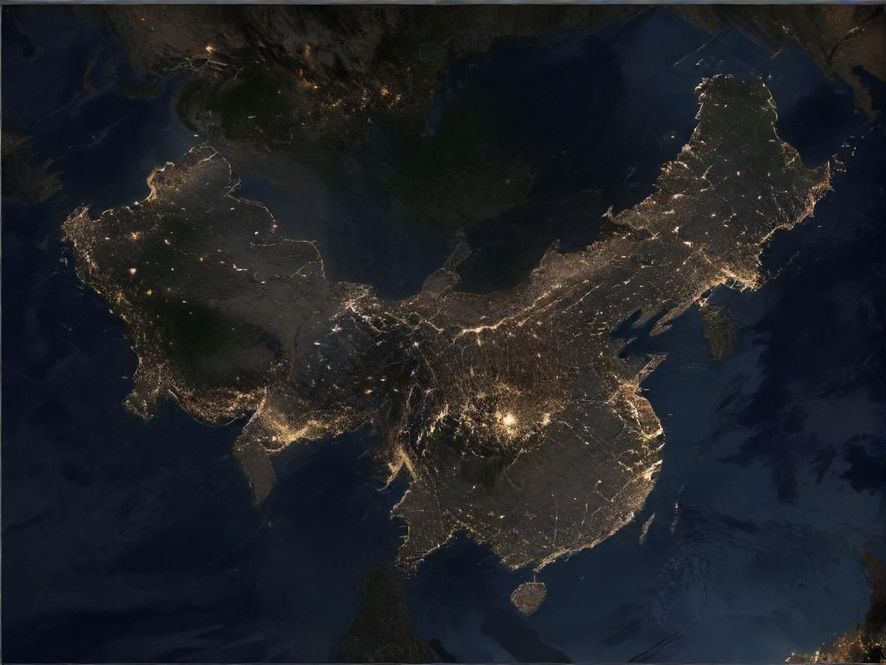 深圳夜生活,霓虹灯光璀璨,展现赛博朋克风格的城市天际线