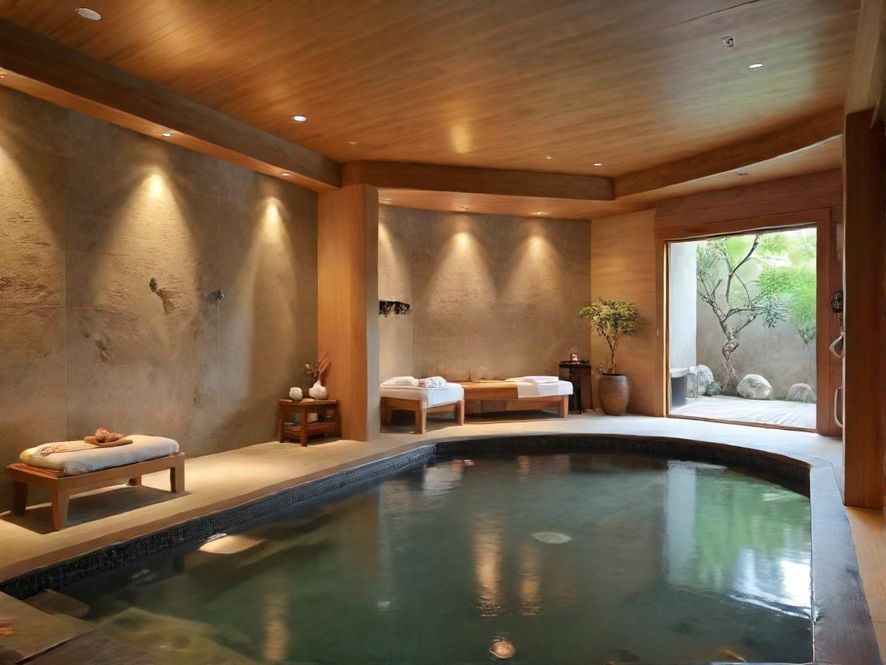 深圳明珠水会私密SPA包房,配有按摩床和浴池,温馨舒适