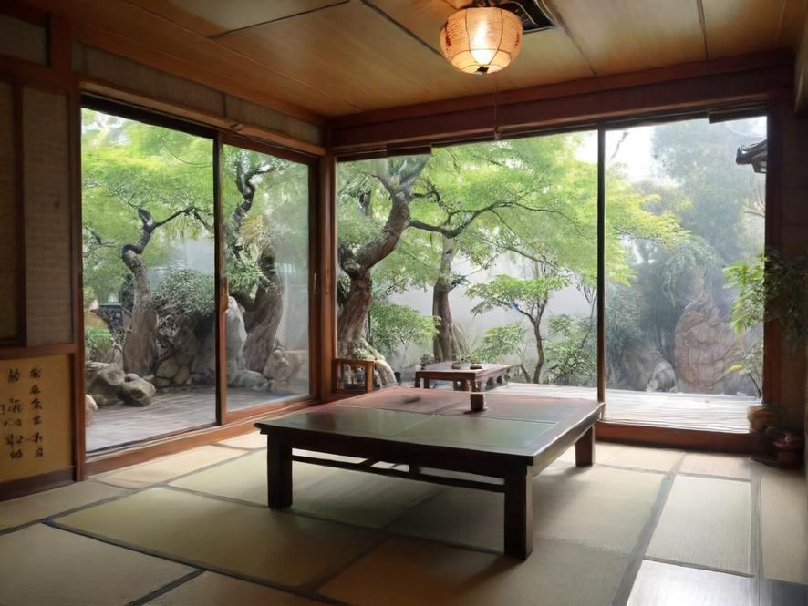 一间布置温馨,灯光柔和的私密茶室,茶具精致,沙发舒适,营造出放松惬意的氛围。