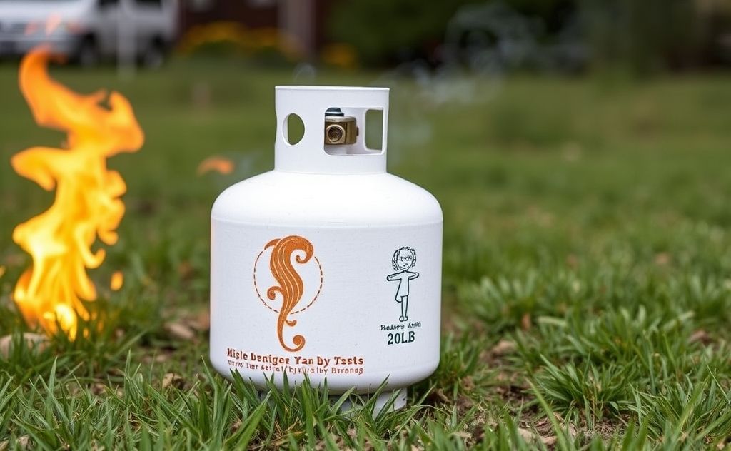 20Lb propane tank lasts several hours of use