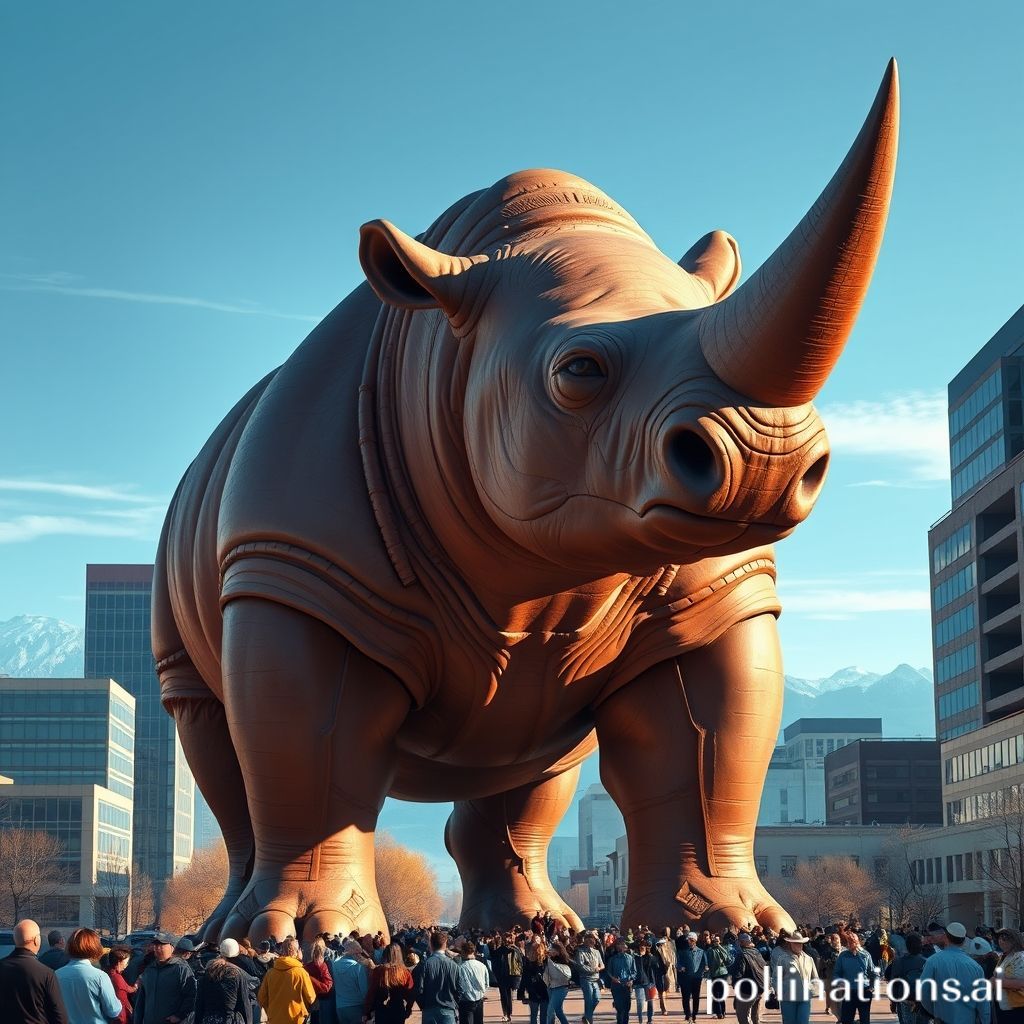 30-foot-tall rhino unveiled in Denver