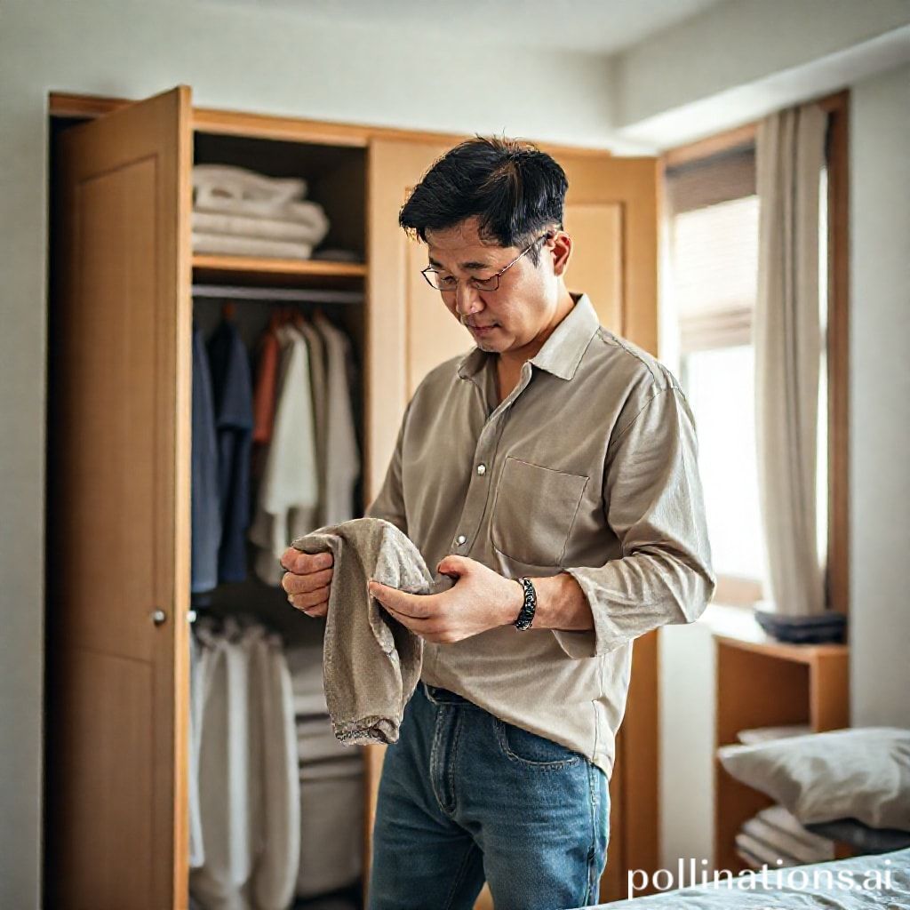 온라인 플랫폼에 중고 의류를 판매하는 한국인 남성