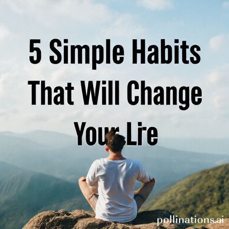 5 Simple Habits That Will Change Your Life