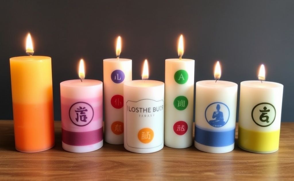 7 Chakra candles for balance and energy flow