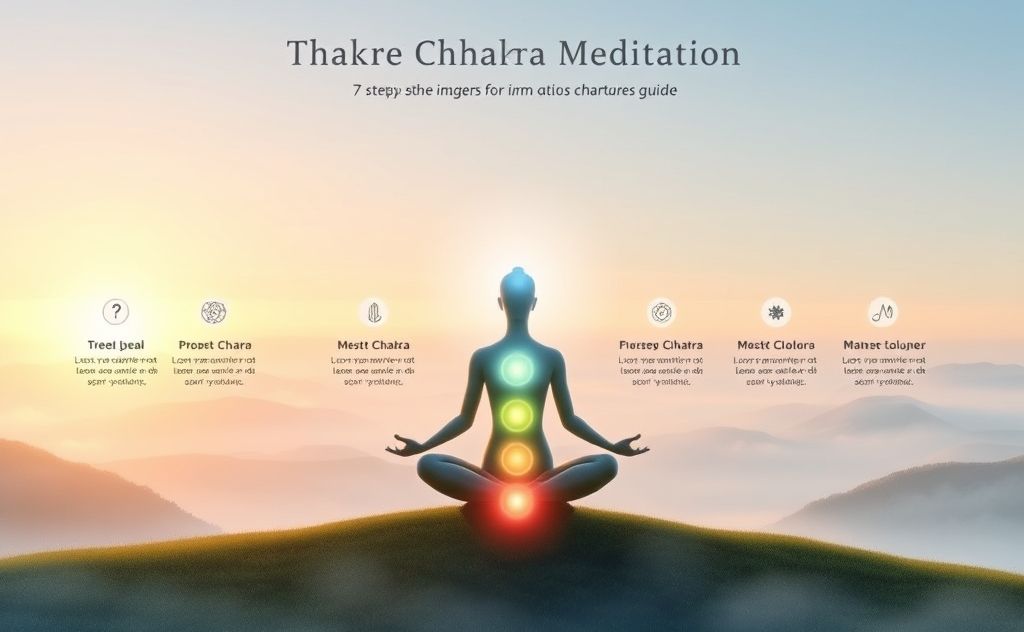 7-step chakra meditation guide with serene imagery