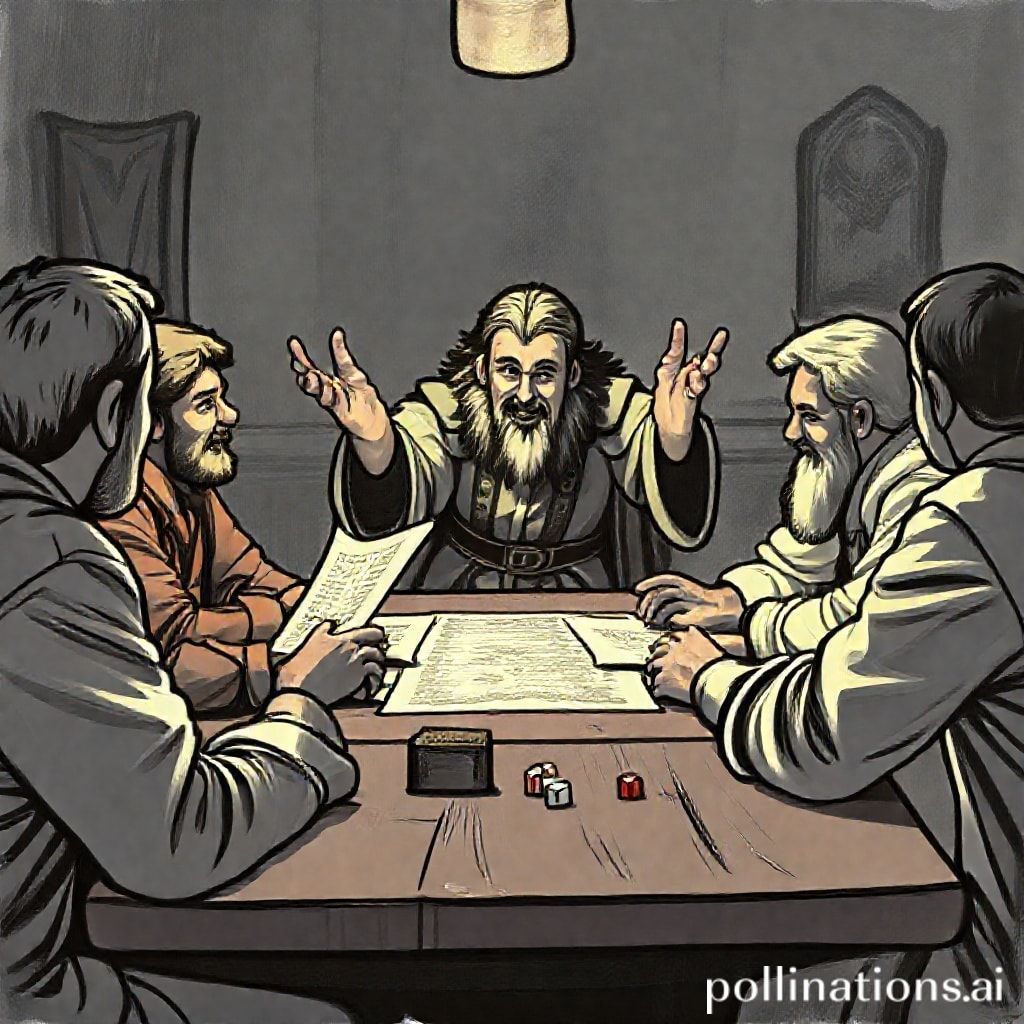 Dungeon Master telling a story to players