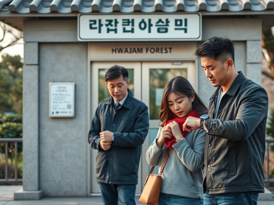 늦어서 입장이 거부되어 실망한 방문객들