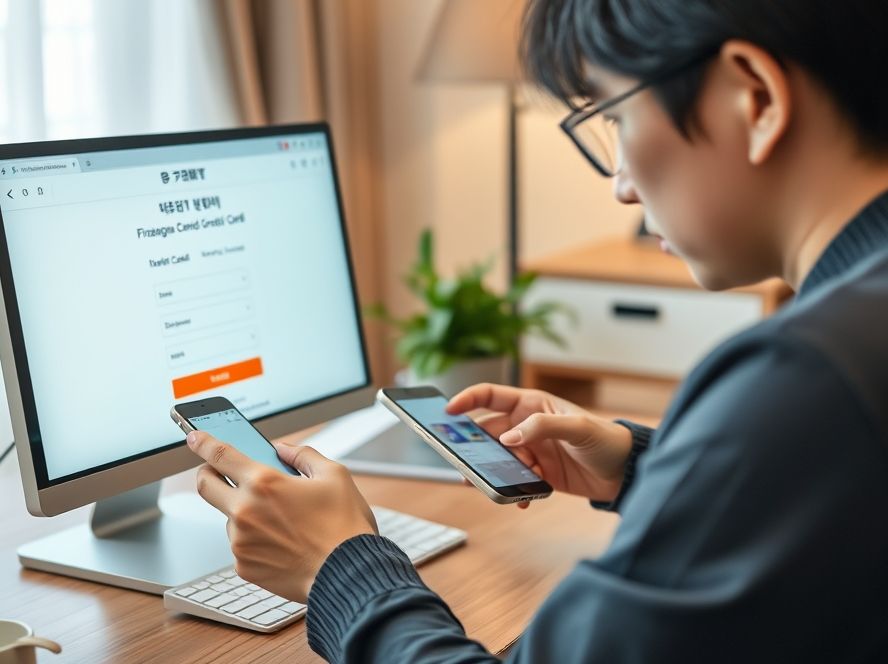 상생페이백 카드 등록 과정을 차분하게 진행하는 모습.