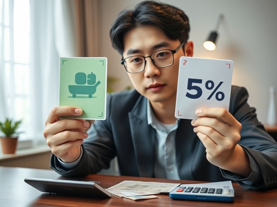 상생페이백과 온누리상품권 중 더 이득인 선택을 고민하는 모습.