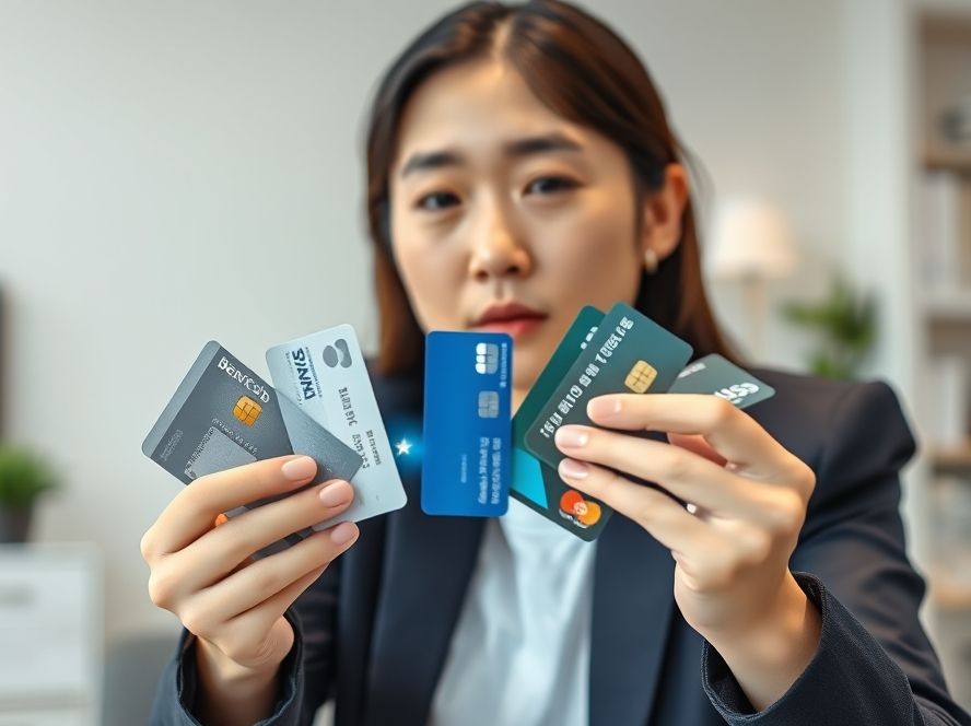 상생페이백을 받을 카드 선택을 고민하는 모습