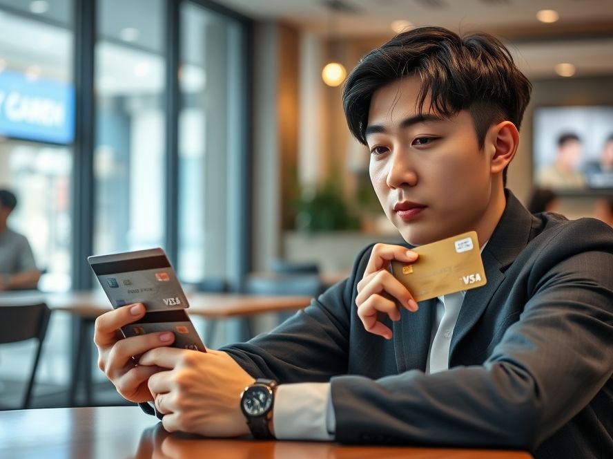 여러 카드사의 추가 혜택을 비교 분석하는 모습