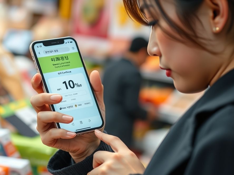 서울사랑상품권을 사용하여 실제 결제하며 혜택을 받는 모습을 보여줍니다.