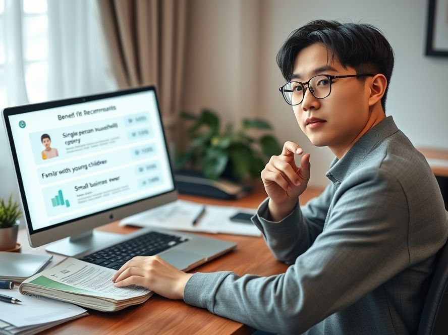 개인의 재정 상황과 소비 패턴에 맞춰 가장 적합한 정부 지원 혜택을 찾는 한국인.