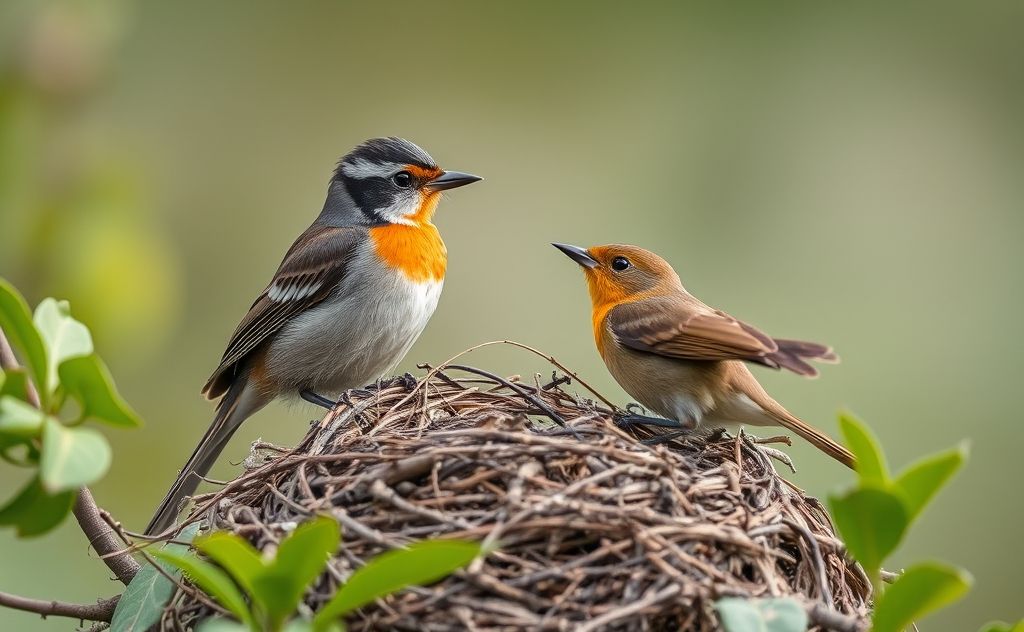 A bird mimicking another species to access a nest in nature.