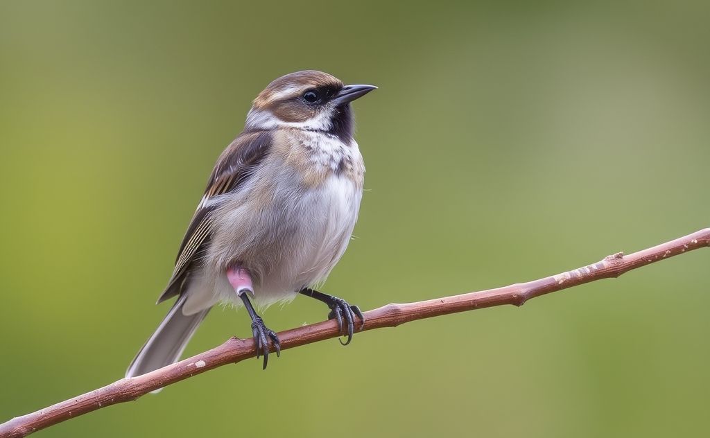 A bird perched on a branch with a visibly injured leg.
