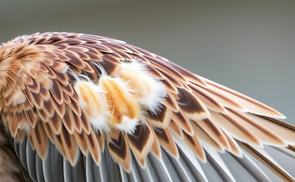 A bird wing showing areas of feather loss and bare skin.