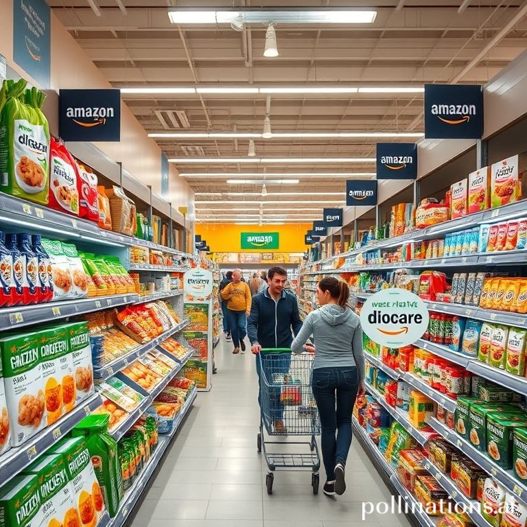 Amazon Grocery private label products on display, emphasizing affordability and quality for budget-conscious consumers.