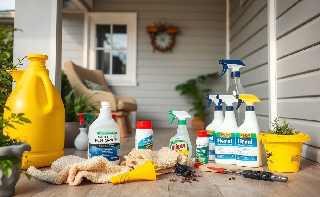 A clean home environment with pest control products and tools.