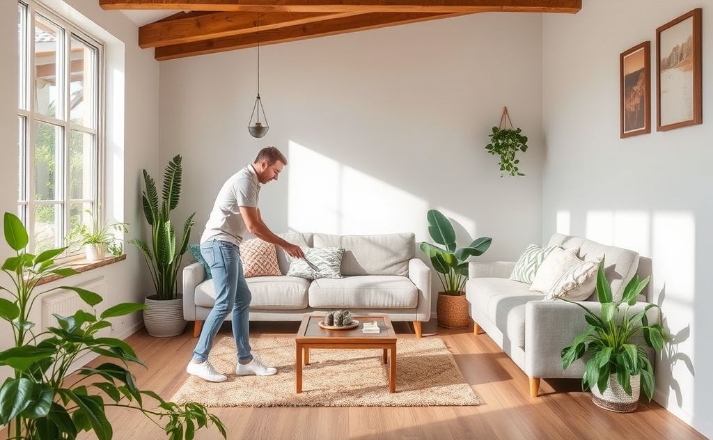 A clean home with natural pest control methods in action.