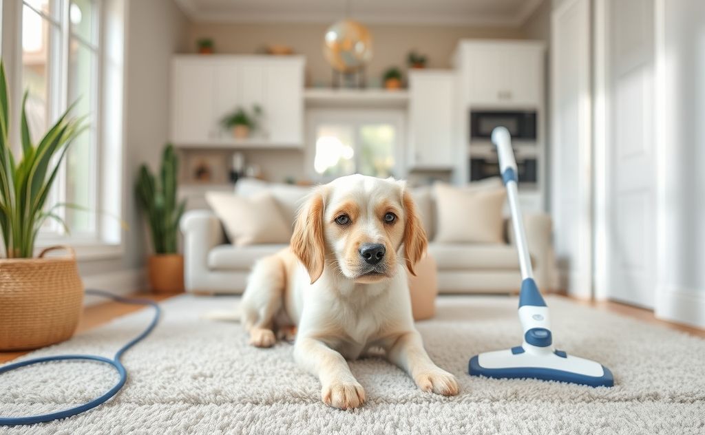 A clean home with upgraded tools reducing pet dander and allergens.