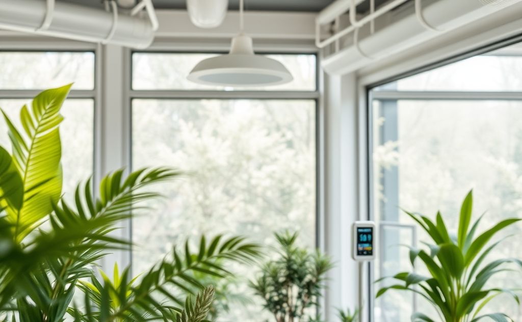 A clean indoor environment with air quality monitoring devices.