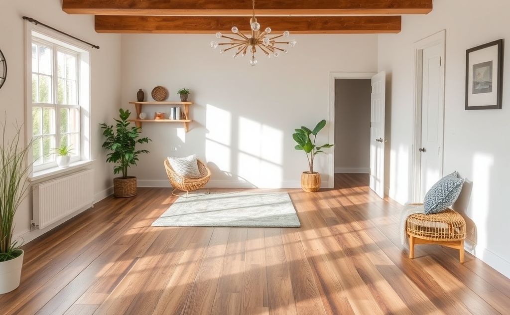 A clean, allergy-friendly home with various flooring types displayed.
