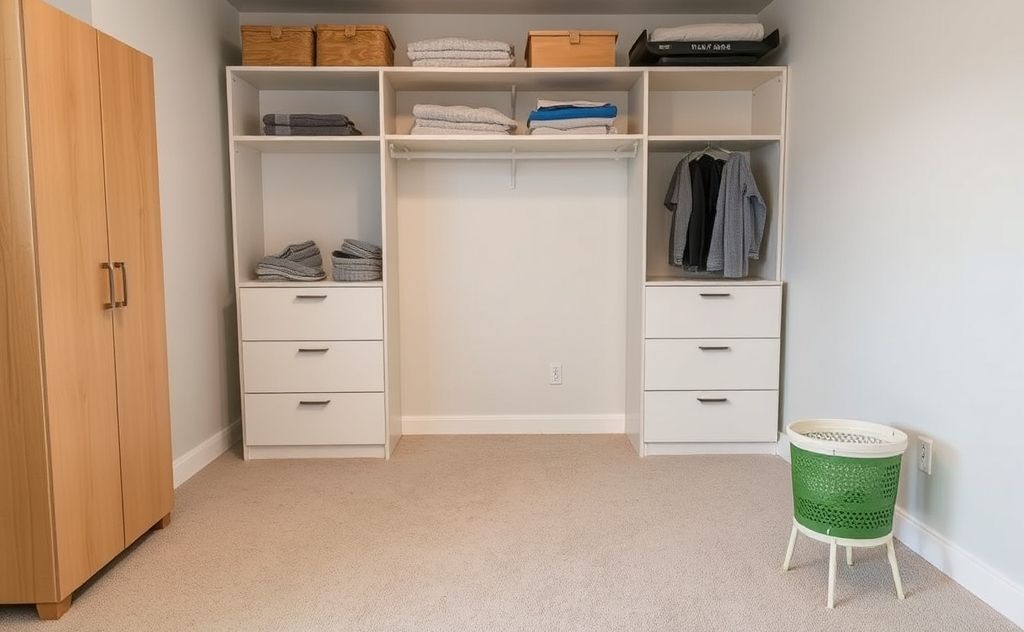 A clean, organized room with minimal dust and allergens visible.