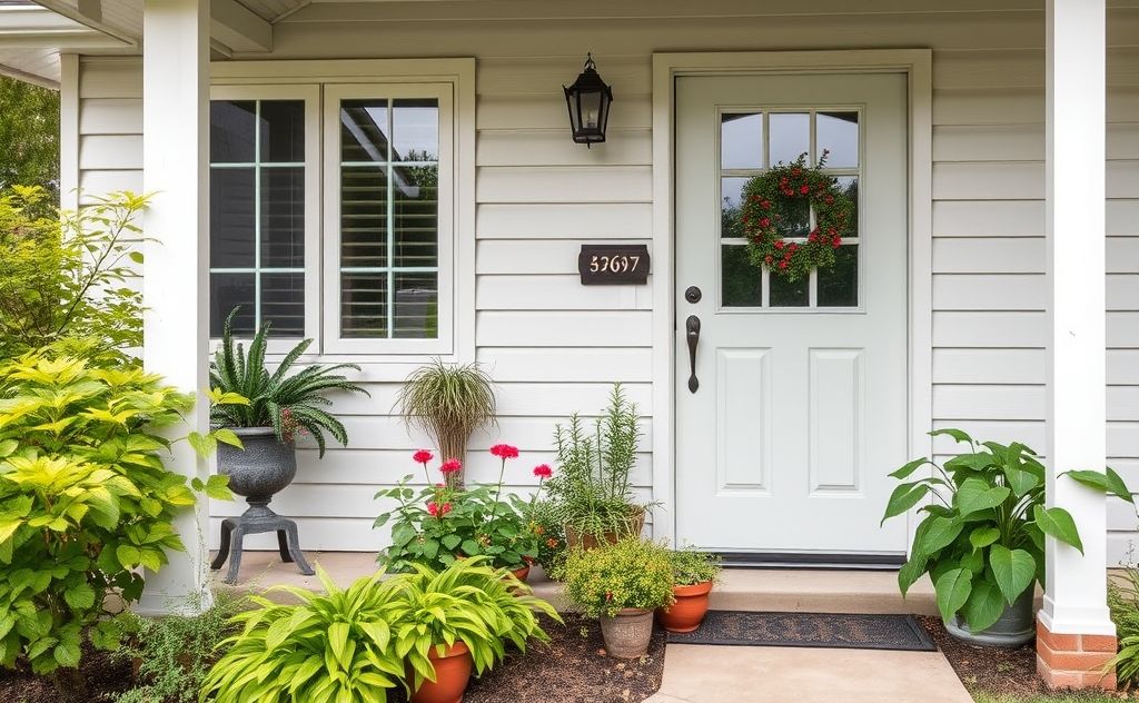 A clean, well-maintained home with pest-repelling plants outside.