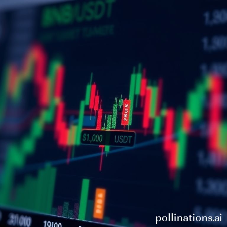 BNB/USDT chart analysis showing potential rebound at $1,000 support level amidst bullish trend and trading indicators.