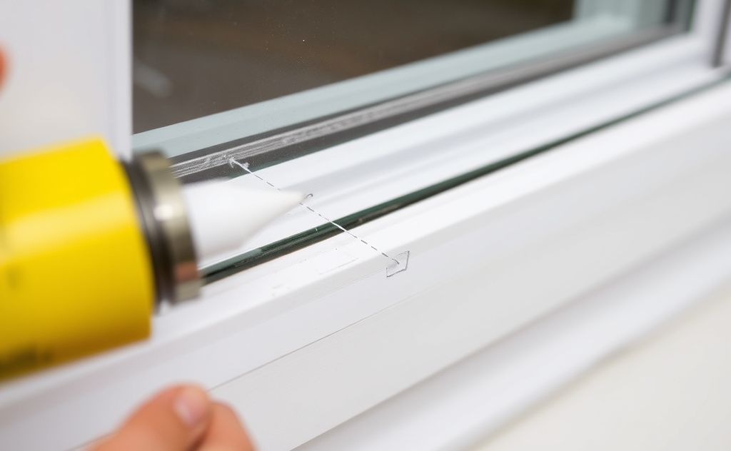 A close-up of a window with DIY materials for sealing gaps.