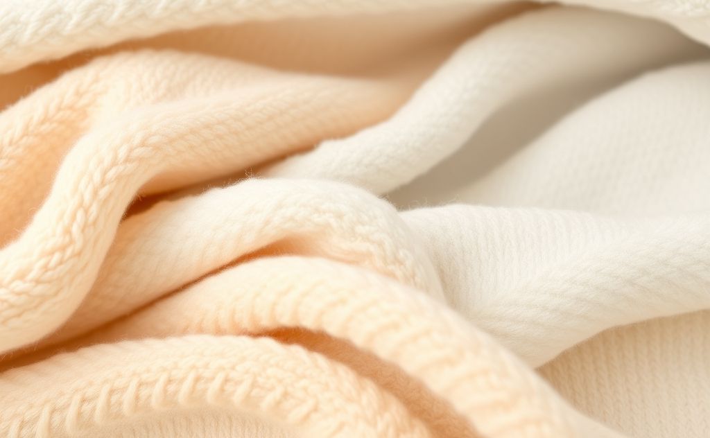 A close-up of soft, hypoallergenic fabrics in soothing colors.