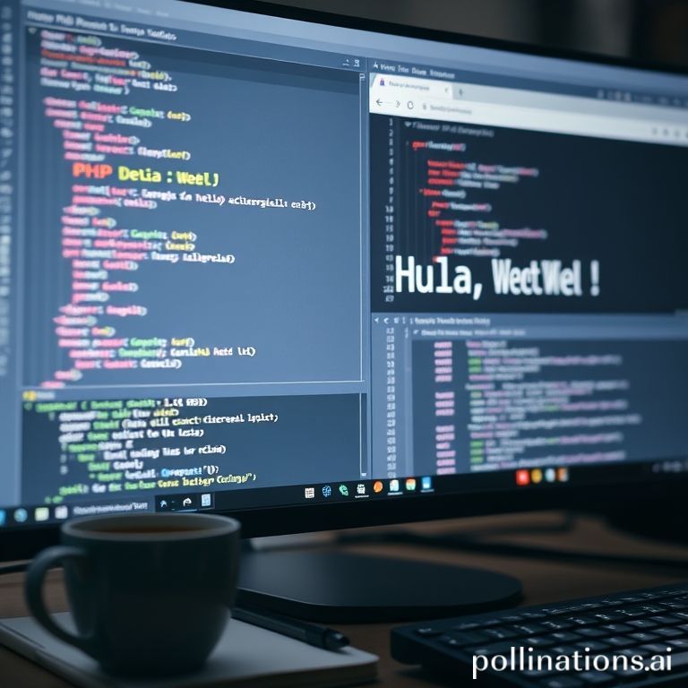 A close-up shot of a computer screen displaying PHP code with 