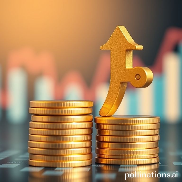 Pile of shining gold coins beside an upward-trending percentage symbol, representing growing investment returns and smart savings through micro-investing.