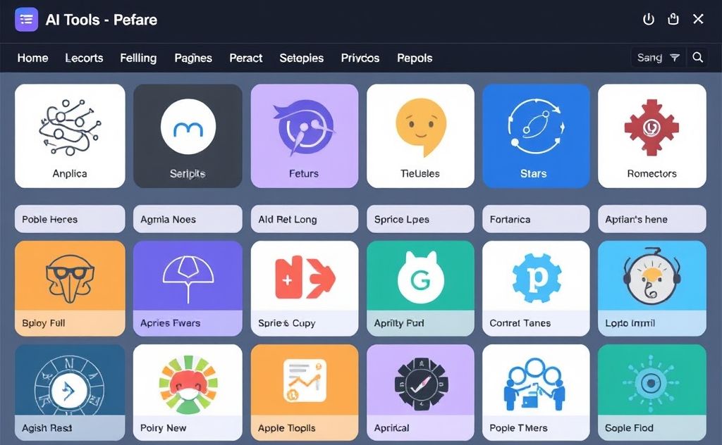 A collection of AI open source tools on a digital workspace background