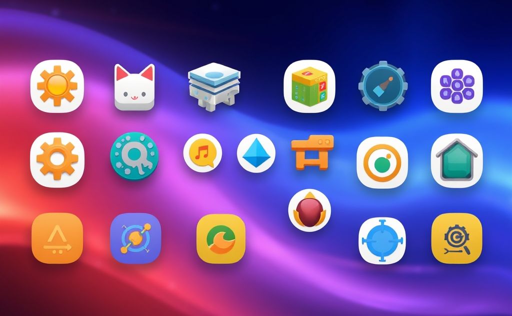 A collection of diverse free AI tool icons on a digital background