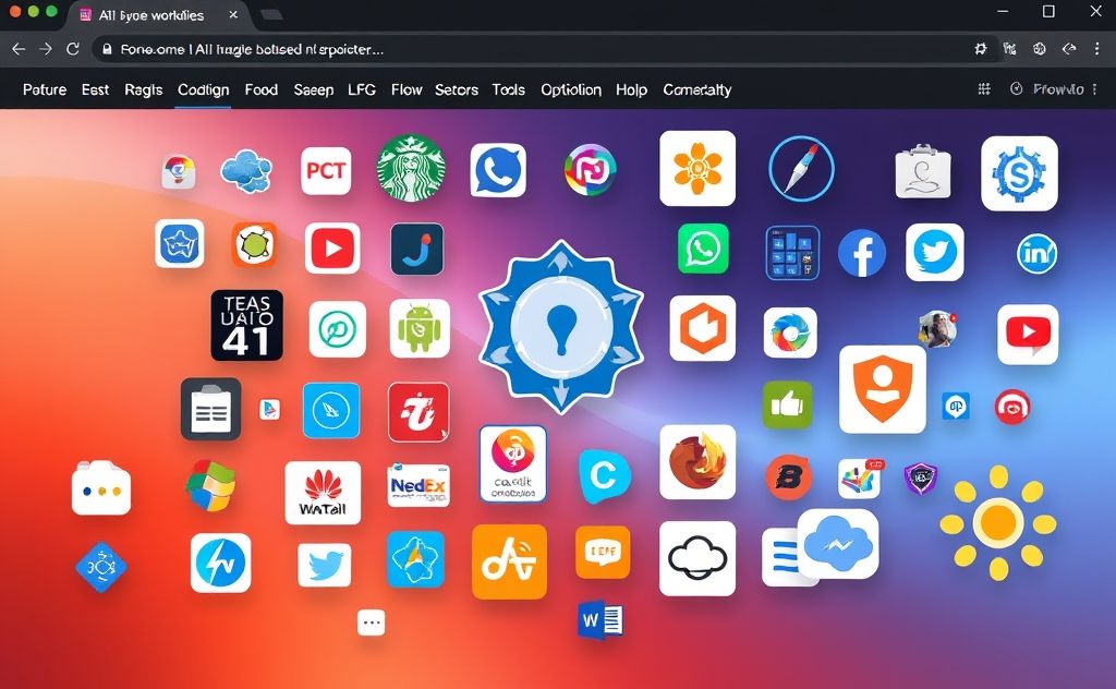 A collection of diverse open source AI tools on a digital workspace.