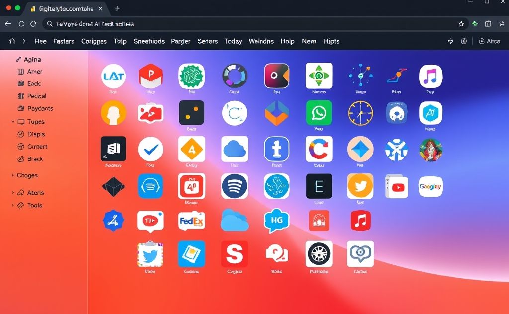 A collection of open source AI tools on a digital workspace.