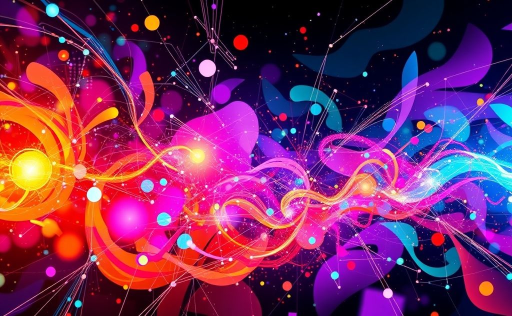 A colorful array of abstract digital art showcasing creativity and technology.
