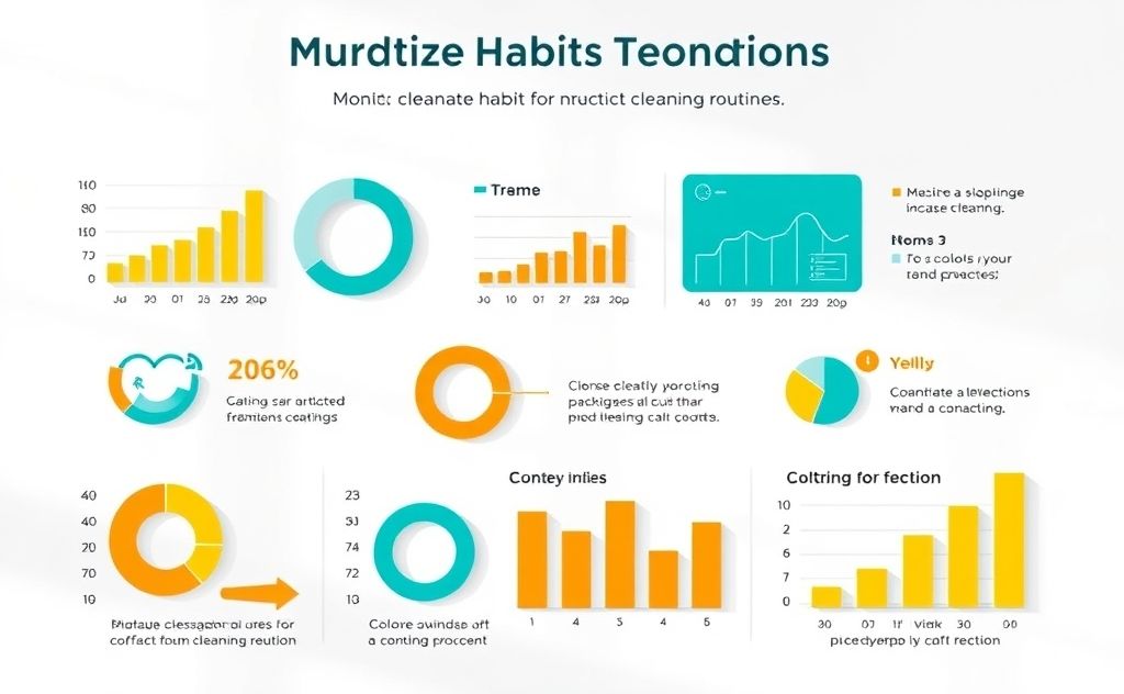 A colorful chart displaying various cleaning habit tracking methods.