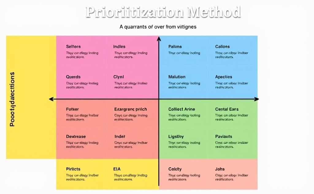 A colorful diagram of the 4-quadrant prioritization method.