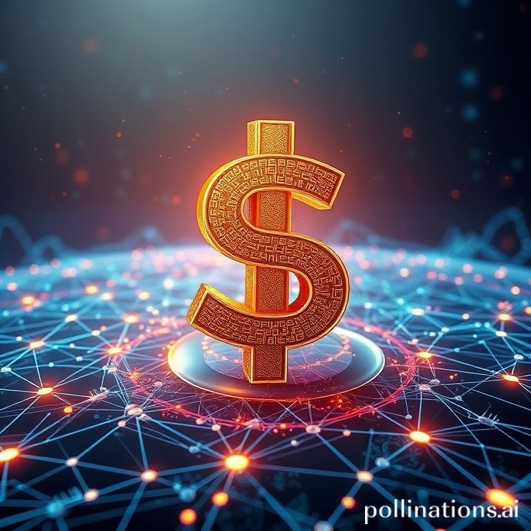 An abstract digital depiction of Cloudflare's NET Dollar facilitating secure AI-powered transactions across a global network.