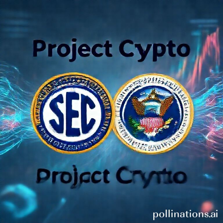 SEC and CFTC collaboration on Project Crypto, symbolizing unified US digital asset regulation and market oversight.
