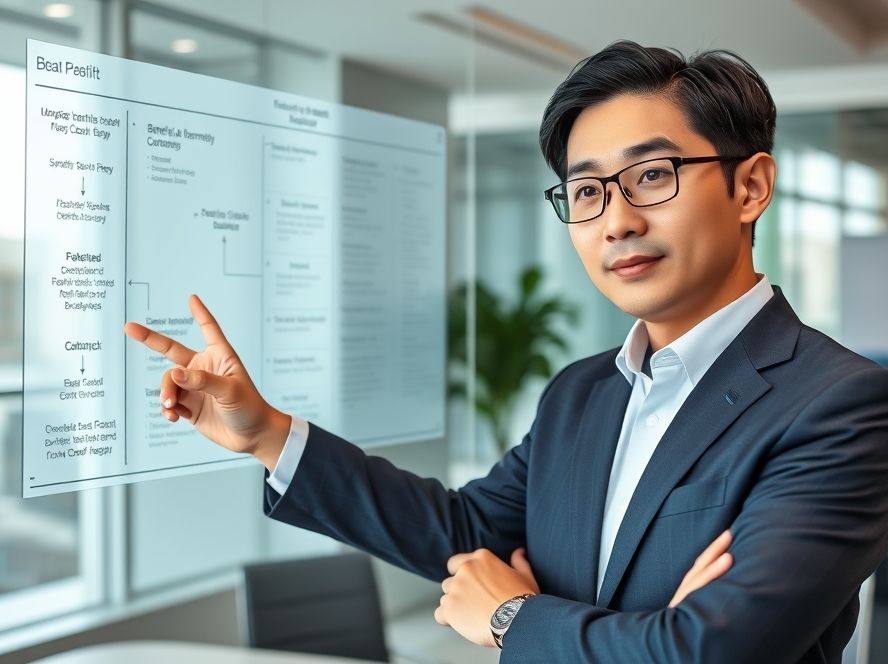 금융 아키텍트가 상생페이백과 카드 혜택 결합의 '혜택 연금술'을 설명하는 모습.