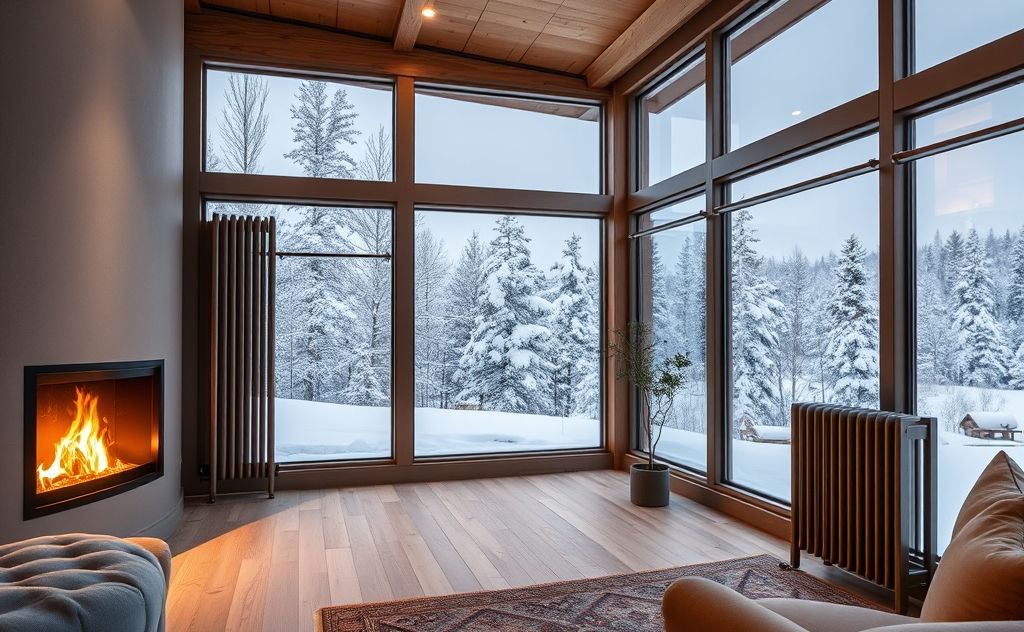 A cozy home with a modern heating system in a snowy Colorado landscape.