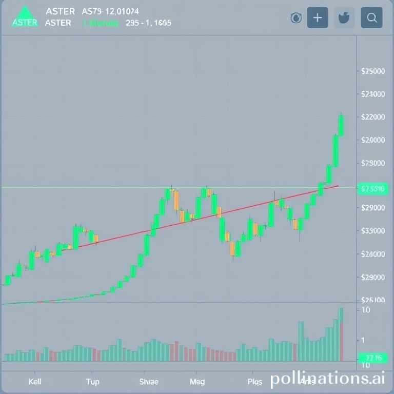 Grafik harga cryptocurrency Aster menunjukkan tren bullish yang kuat, menembus rekor tertinggi baru dengan momentum pembelian yang signifikan.