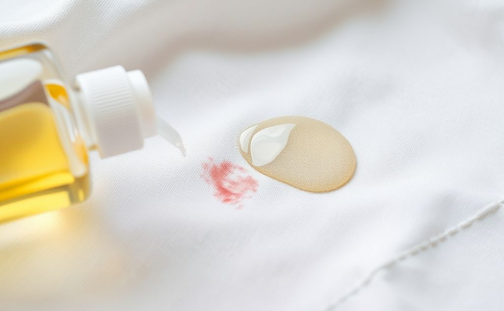 A delicate fabric with a small stain being treated with a gentle solution.